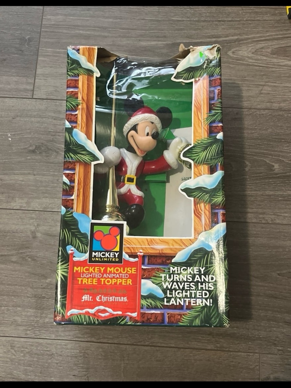 Vintage 1994 Mr. Christmas Disney Mickey Mouse lighted animated tree topper ONLY